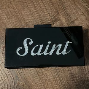 Saint/Sinner acrylic clutch - eye catching conversation piece